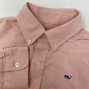 Vineyard Vines Boys M (12-14) Cotton Pink Long Sleeve Button Down Whale Shirt - Picture 1 of 4