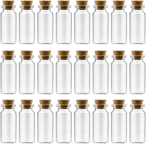 10 ml 24 Stück kleine Glasflaschen mit Korken, USP Typ 1 Klasse a Mini Klarglas  - Bild 1 von 12