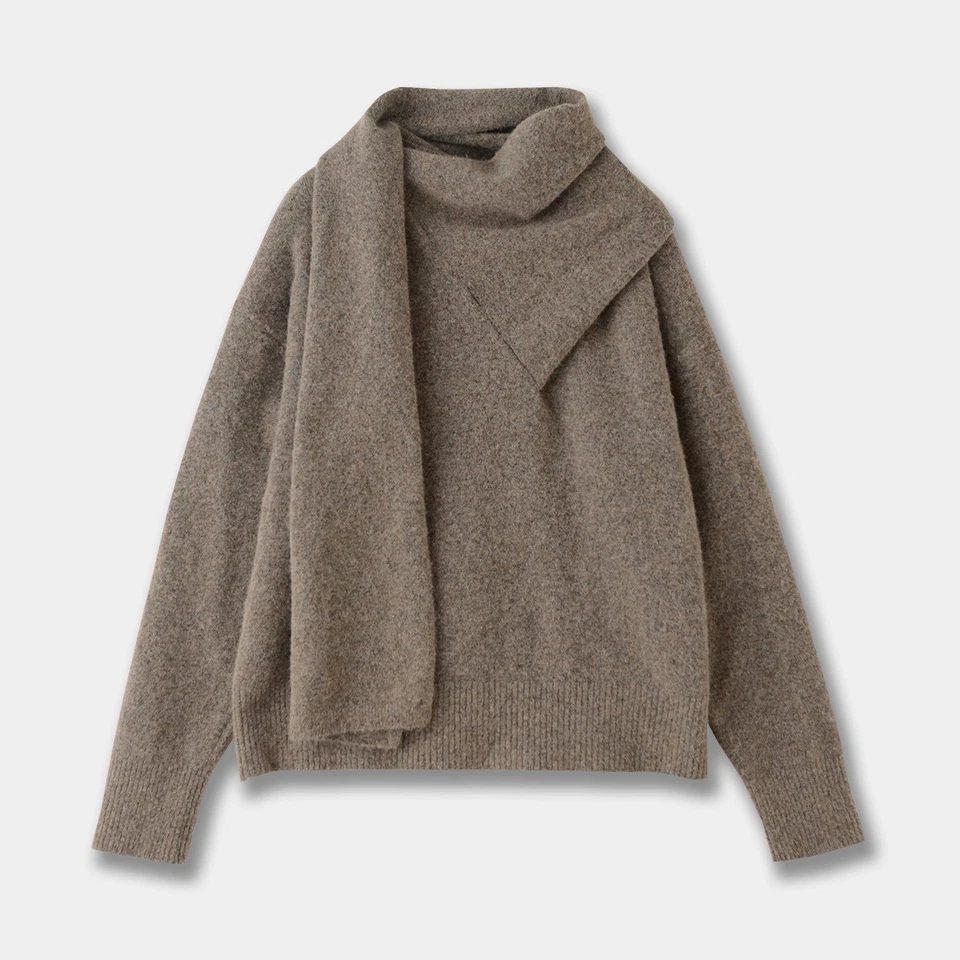 Toteme Womens Autumn Winter New Soft Scarf Knitted Sweater Wool Top - Image 1 of 4