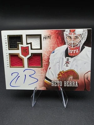 2013-14 Panini Prime Hockey Reto Berra RC Patch Auto /199 - Image 1 of 2