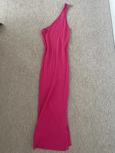 Stunning Asymmetrical Midi Dress Rib Knit Mango Size M New Without Tags - Picture 1 of 2