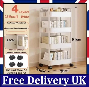4-T Wooden Storage Shelf Bookcase Shelving Display Storage Unit Display Stand UK - Picture 1 of 5
