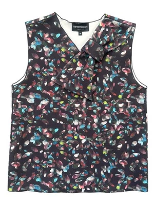 Top de camisola para mujer Emporio Armani Devore detalle de lazo sin mangas floral Reino Unido 10 Foto 1 de 4