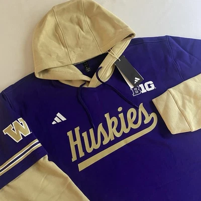 Washington Huskies Adidas Sudadera con Capucha Hombres 3XL Retro Universitario Rayas Grande 10 Sudadera Foto 1 de 4