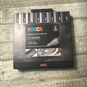 Monotone Colors POSCA Marker Set, 8ct- 2.5mm Medium Nib - Picture 1 of 1