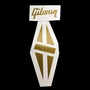 Waterslide Gibson Diamond Guitar Headstock Peg head Logo Decal Oil Gold - Picture 1 of 1