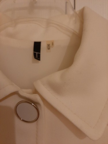 OFF WHITE Cappotto giacca T TAHARI bianco panna taglia media nuovo senza etichetta