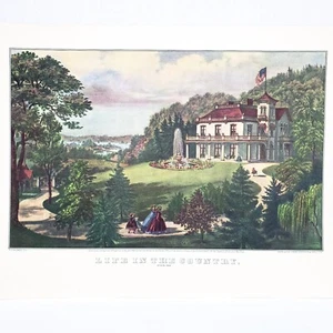 Life In The Country 1952 Lithograph Print Currier & Ives 13 1/2" × 8 1/2" - Picture 1 of 10