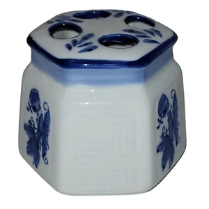 Soporte para cepillo de dientes vintage de porcelana pintado a mano decoración de baño - Imagen 1 de 8