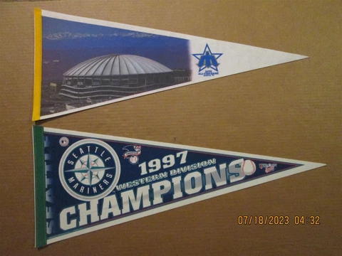 MLB Seattle Mariners Vintage 1979 All Star Game & 1997 WD Champions Pennants Cover