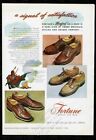 1947 Indian smoke signal art Fortune men's boat shoe oxford etc vintage print ad