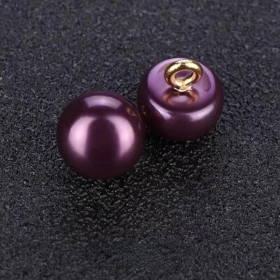 10Pcs 10mm Half Ball Dome Pearl Buttons with Metal Shank DIY Sewing Clothes - Image 1 of 4