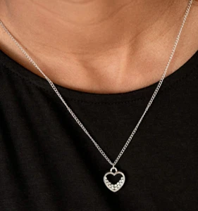 Paparazzi Necklace - Give Me Love - White - Picture 1 of 7