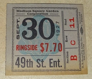 1927 Madison Square Garden Ticket - Tom Heeney vs Jim Maloney heavyweights - Picture 1 of 2