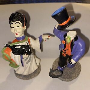Creepy Hollow Midwest Cannon Halloween Figurines Theatre Goers Set of 2 Resin 4"