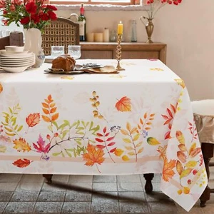 Thanksgiving Tablecloth Fall Tablecloths Autumn Leaves Pumpkin Table Cloths S... - Picture 1 of 7
