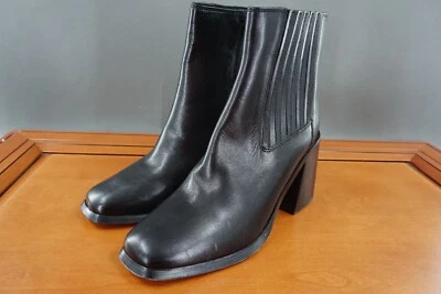 Andre Assous Naia Chelsea Zapatos Mujer 8 Negro Cuero Cremallera Lateral Botín al Tobillo Foto 1 de 4