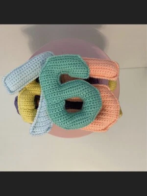 Crochet Numbers Set 0-9 Colourful Acrylic Yarn Counting Homeschooling Handmade - Image 1 of 4