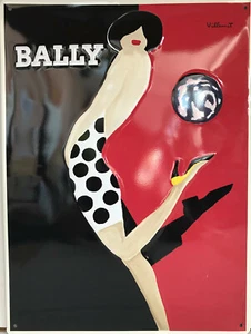 Blechschild - Bally Schuhe- Metall - gewölbt/geprägt ca. 39 x 30 cm (S4-20) - Bild 1 von 1