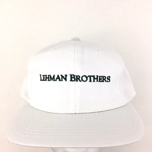 Vtg Lehman Brothers Hat Spell Out Script Logo Snap Back Baseball Adjustable Cap - Picture 1 of 12