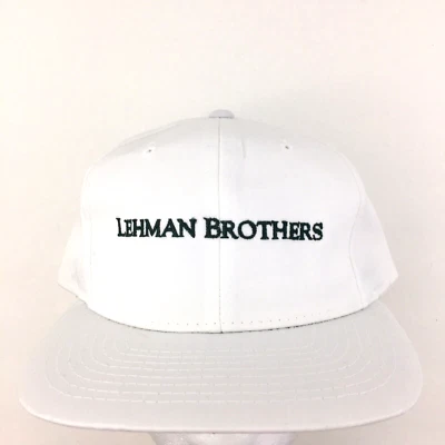 De Colección Lehman Brothers Sombrero Deletrear Escritura Logo Snap Back Gorra de Béisbol Ajustable Foto 1 de 4