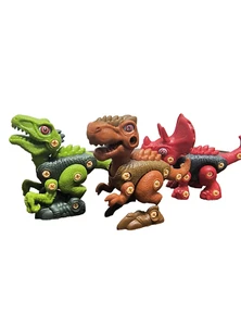 Take Apart Dinosaur Toy Build A Dinosaur Set of 3 No Tools Included Incomplete - Picture 1 of 9