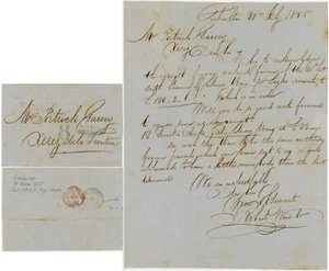 GIBRALTAR 1855 LETTER to PATRICK GARVEY JEREZ via SAN ROQUE CADIZ re SHIP BLUE 8 - Picture 1 of 4