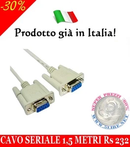 CAVO SERIALE 1,5 METRI PIN 9P FEMMINA A RS232 9P FEMMINA PROLUNGA PC COMPUTER - Foto 1 di 3