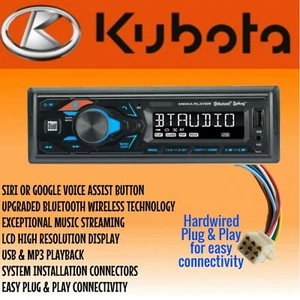 Direct Plug & Play Kubota M100GX, M110GX Tractor Radio AM FM Bluetooth - Picture 1 of 5