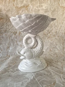 Vintage Britart Alfeizerao Delphin Fischschale - portugiesisches weißes Porzellan 22 cm - Bild 1 von 14
