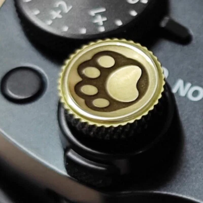 New Cat Paw Pattern Camera Release Button Brass Metal For Fujifilm Leica Olympus - Image 1 of 4