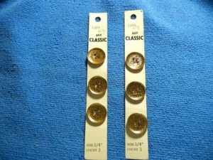 6 BOTONES METÁLICOS EN TARJETAS VINTAGE LANSING CO. - Imagen 1 de 3