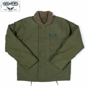 Men's Retro USN Navy N-1 Deck Jacket Winter Military Fleece Flight Jackets Coats - Picture 1 of 25