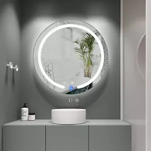 20" runder Touch Badezimmer LED beleuchteter Kosmetik Wandspiegel Make-up mit Licht - Bild 1 von 17