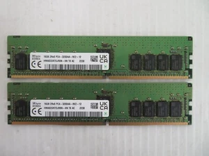 Hynix 32GB (2x16GB) 2Rx8 PC4-3200A ECC SERVER Memory RAM Kit HMA82GR7DJR8N-XN - Picture 1 of 2
