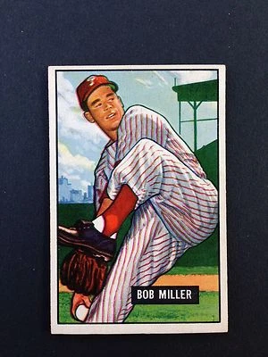 1951 BOWMAN # 220 BOB MILLER - PHILADELPHIA PHILLIES - NM - Image 1 of 2