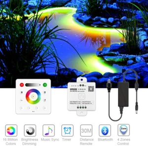 10~150FT/Roll 12V RGB LED Light w/ Wall Mounted RF Remote & Bluetooth Controller - Picture 1 of 15