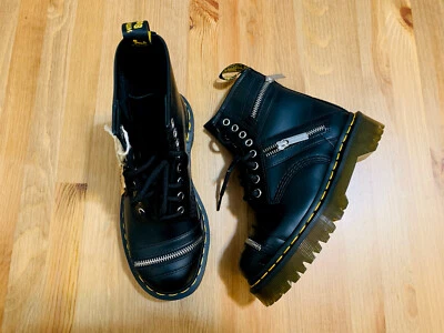 Dr. Martens 1460 Bex Cremallera 8 Ojos Botas con Cordones Negro Nuevo Sin Caja Talla 5 Foto 1 de 4