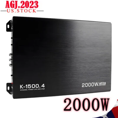 LGJ.2023 K-1500.4 2000 Watt RMS Power Class D 4 Channels Subwoofer Car Amplifier
