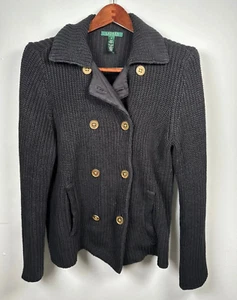 Lauren Ralph Lauren maglione medio giacca cardigan maglia bottoni nero donna - Foto 1 di 13