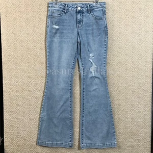 ART CLASS GIRLS DISTRESSED STRETCHY JDENIM EANS SIZE 16 FLARED - Picture 1 of 10