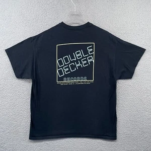 Double Decker Records Shirt Herren Large schwarz Vinyl Schallplattenladen Allentown PA - Bild 1 von 8