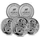 Lot of 5 - 2024 1 oz Asahi Lunar Dragon Silver Round .999 Fine