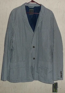 NWT MENS $125 JOHN BARTLETT CONSENSUS PINSTRIPE SEERSUCKER BLAZER JACKET SIZE XL - Picture 1 of 3