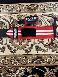 Rogue Wrist Wraps Small 12" Red/White Weightlifting Crossfit Bodybuilding Gym