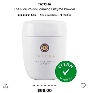 TATCHA The Rice Polish Classic  - 2.1 oz Foaming Powder MSRP$68 Daily Exfoliant - Picture 1 of 9