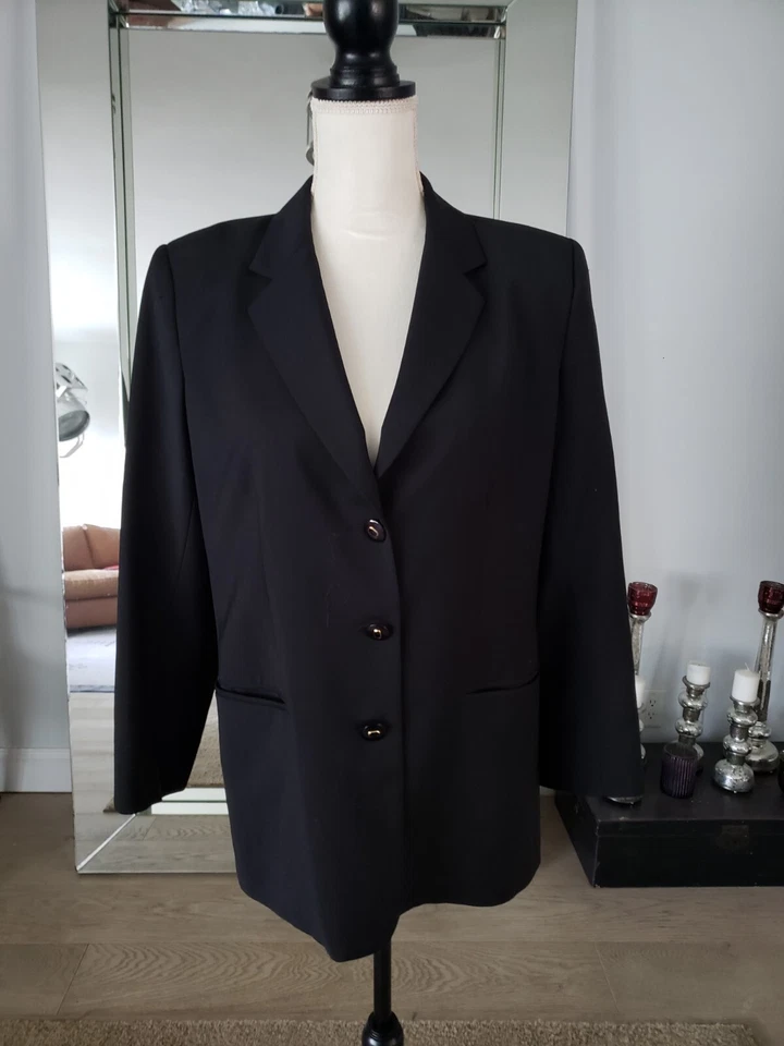 Vintage Phillip Adec 2 Black  Blazer Wool Blend  Size 10/44 - Image 1 of 4