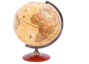 30 cms Antigue World Globe with wooden base in new condition - Picture 1 of 6