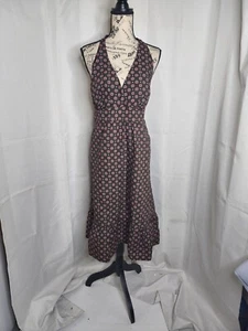 Merona Brown & Pink Circle Print Halter Dress Women's Size XL - Picture 1 of 8
