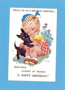 Birthday - Agnes Richardson Artist Signed Vintage Postcard - Picture 1 of 2